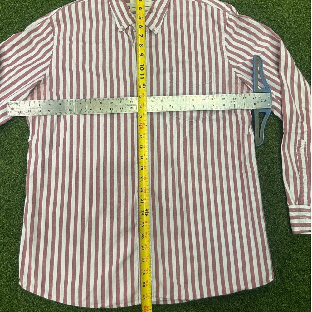 Goodthreads Mens XL Oxford Shirt White Striped Long Sleeve Button Down Standard - Picture 6 of 6